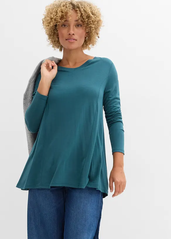T-shirt à manches longues en viscose douce, bonprix