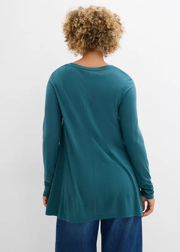 T-shirt à manches longues en viscose douce, bonprix
