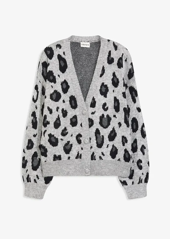 Gilet en maille léopard, bonprix