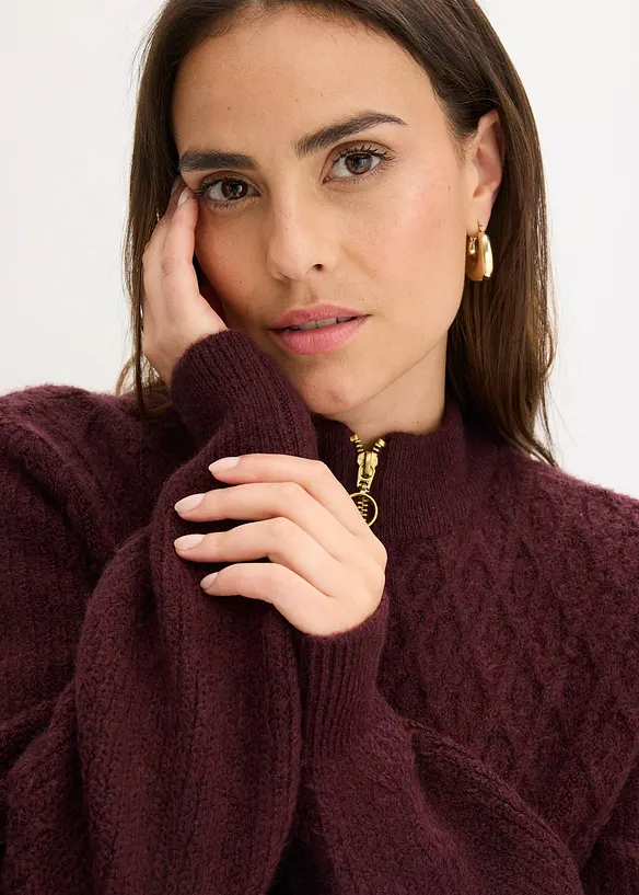 Strickjacke mit Zopmuster, bonprix