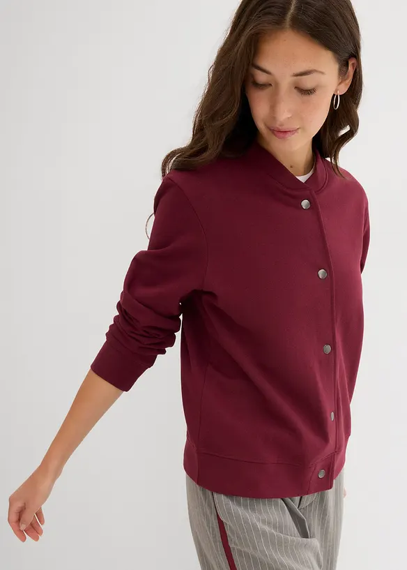 Sweatjacke mit Knopfleiste, bonprix