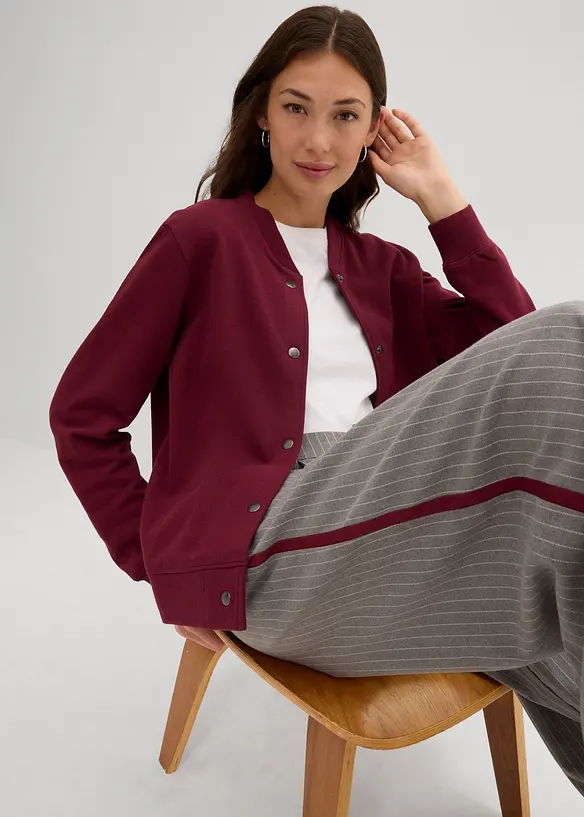Sweatjacke mit Knopfleiste, bonprix