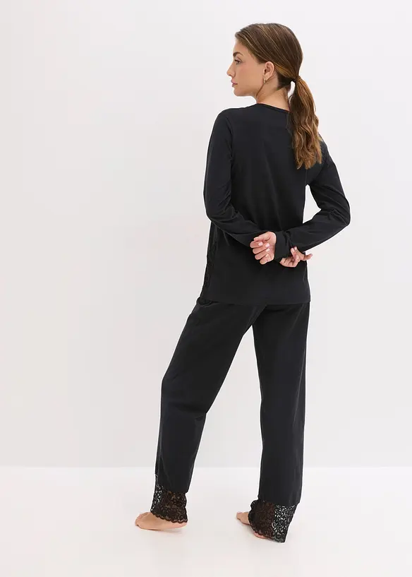 Pyjama mit zarter Spitze, bonprix