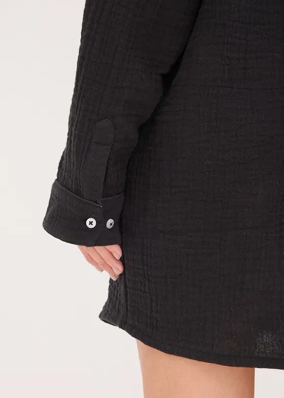 Chemise de nuit boutonnée en gaze de coton, oversize, bonprix