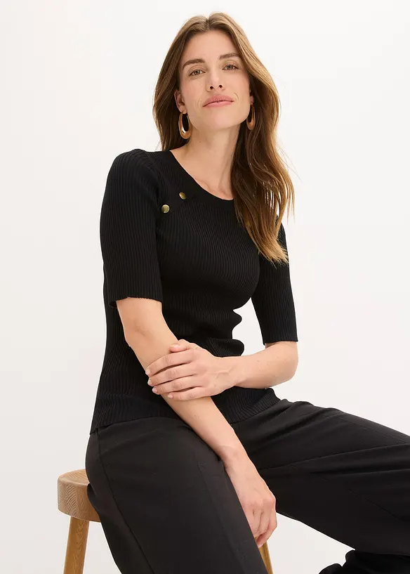 Pull en fine maille de viscose mélangée, bonprix