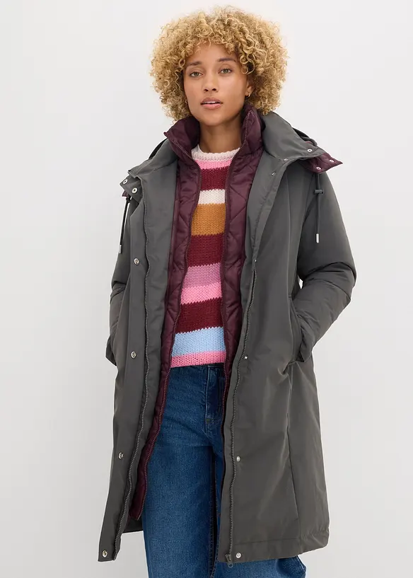 Wasserabweisende Outdoorjacke, 2in1-Optik, bonprix