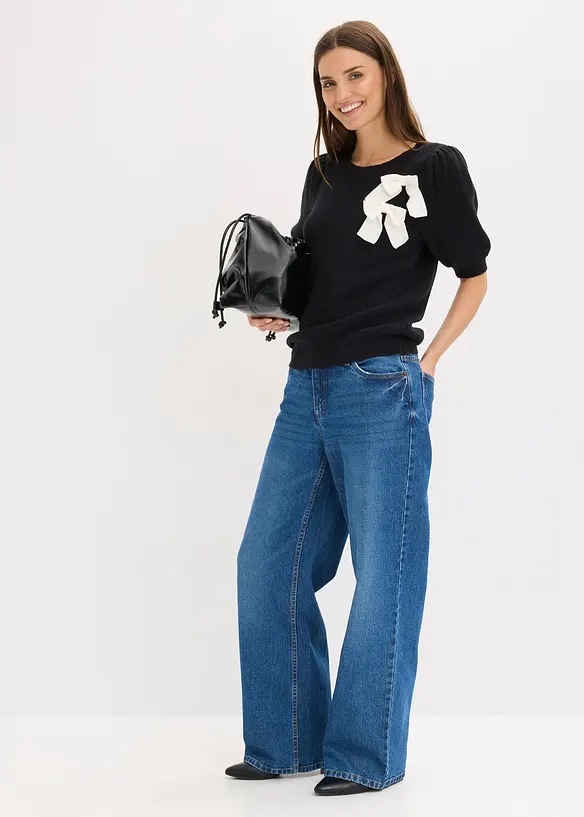 Pullover mit Schleifen-Applikation, bonprix