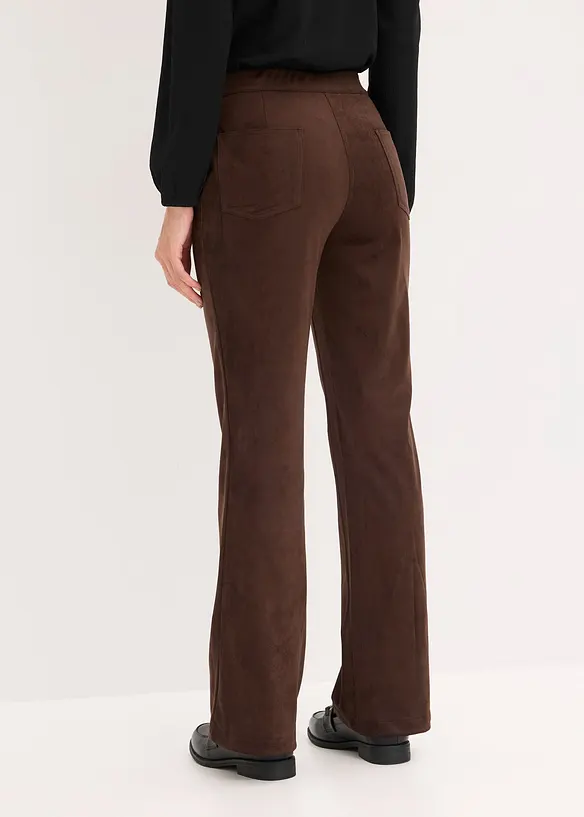 Pantalon flare en suédine, bonprix