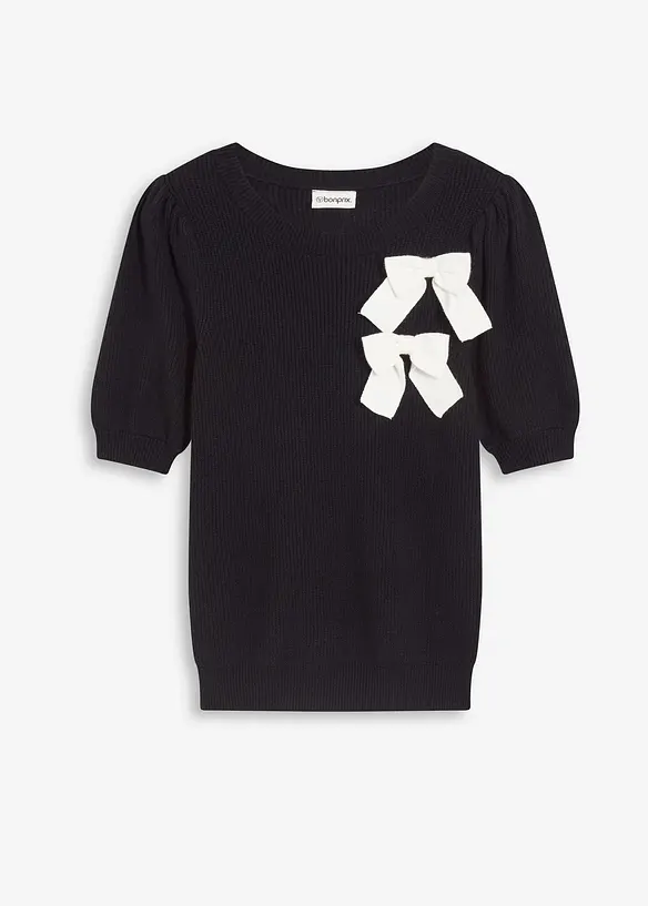 Pullover mit Schleifen-Applikation, bonprix