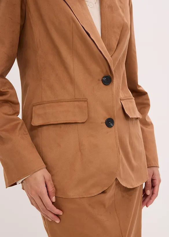 Velourslederimitat-Blazer, bonprix