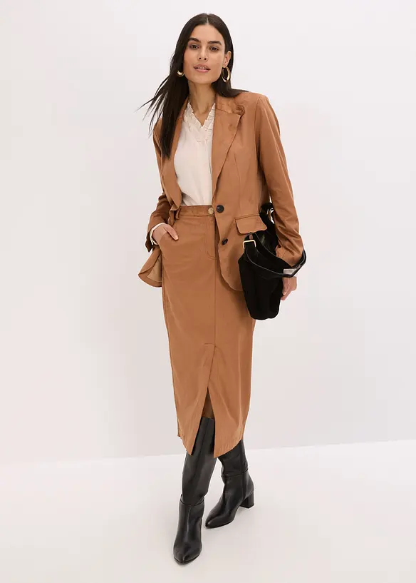 Velourslederimitat-Blazer, bonprix