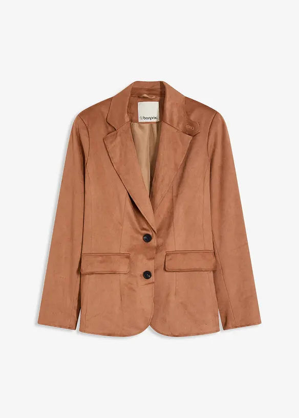 Velourslederimitat-Blazer, bonprix