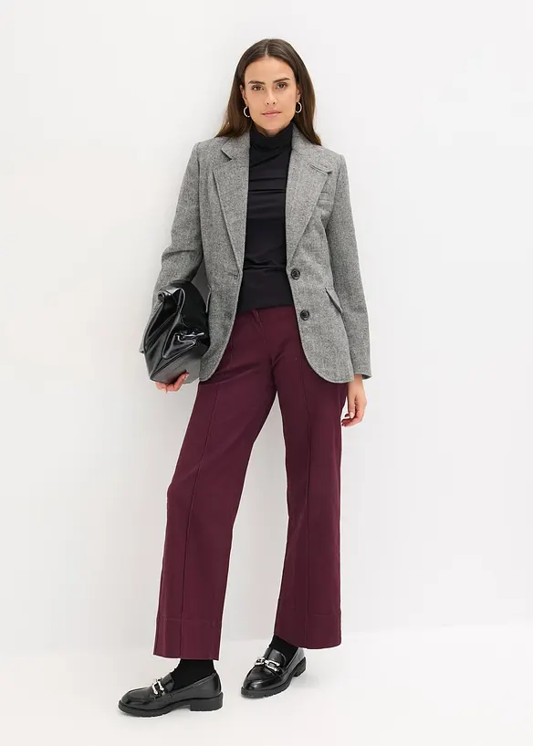 Blazer motif chevrons en laine mélangée, bonprix