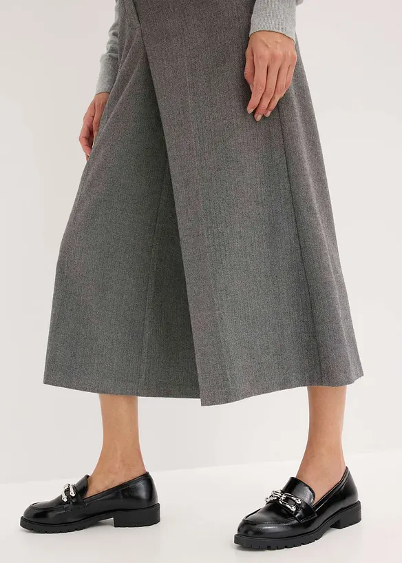Jupe-culotte aspect laine à chevrons, bonprix