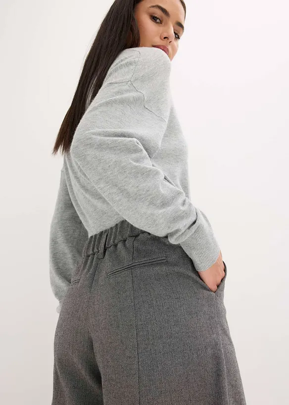 Jupe-culotte aspect laine à chevrons, bonprix