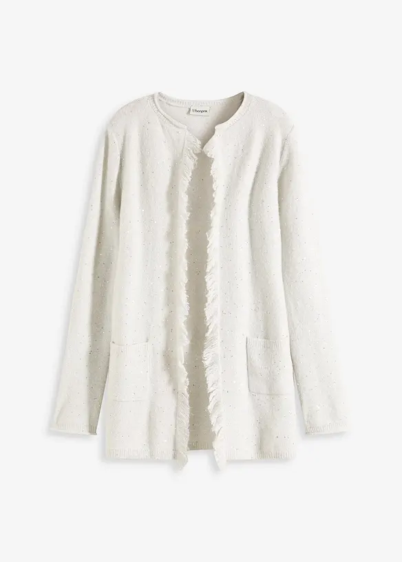Kurzer Strickmantel mit Pailetten und Glanzgarn, bonprix