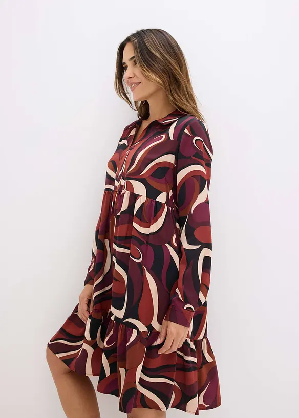 Tunika-Kleid aus fließendem Satin, bonprix