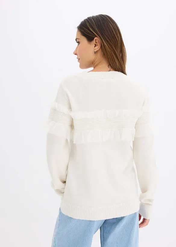Pullover mit Volants, bonprix