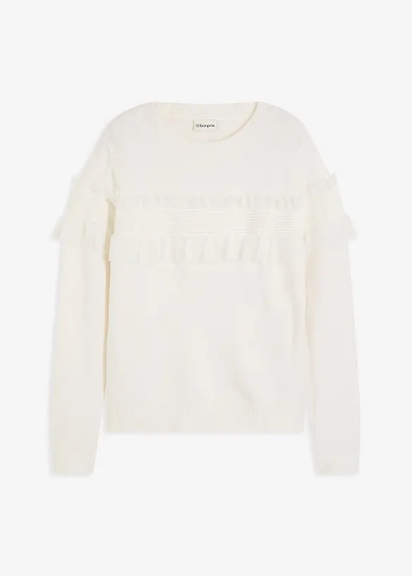 Pullover mit Volants, bonprix