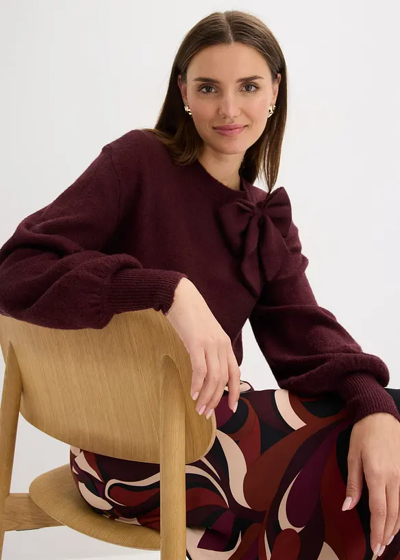 Pullover mit Schleifen-Applikation, bonprix