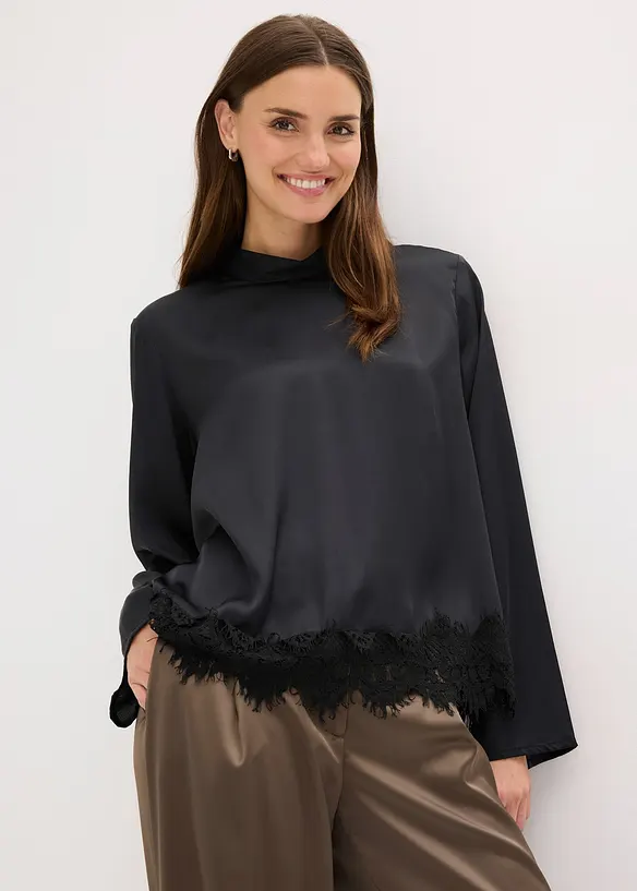 Bluse aus fließendem Satin, bonprix