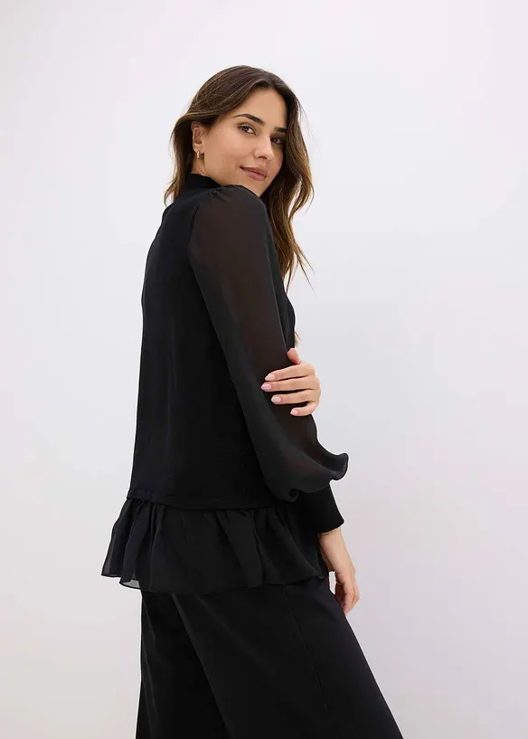 Feinstrickpullover mit Blusen-Einsatz, bonprix