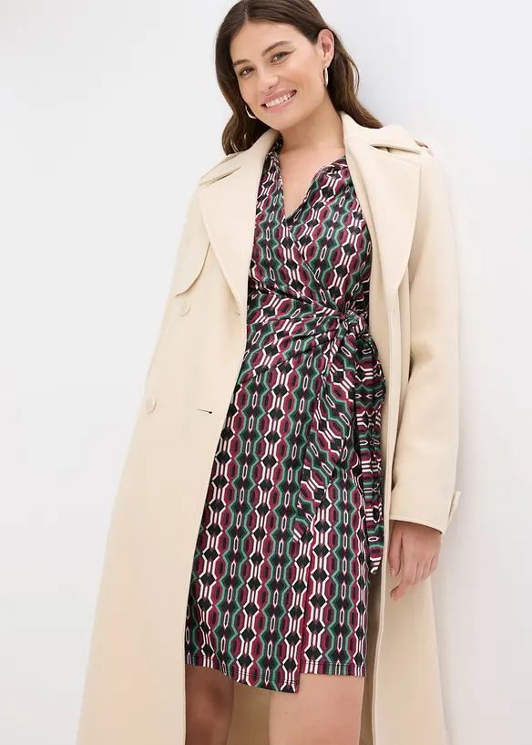 Wickelkleid aus strukturiertem Jersey, bonprix