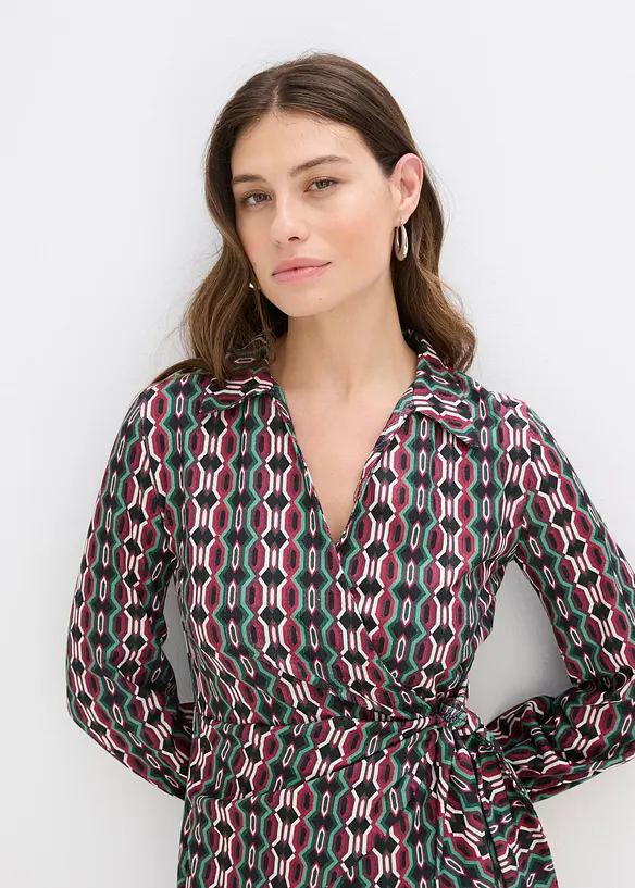 Wickelkleid aus strukturiertem Jersey, bonprix