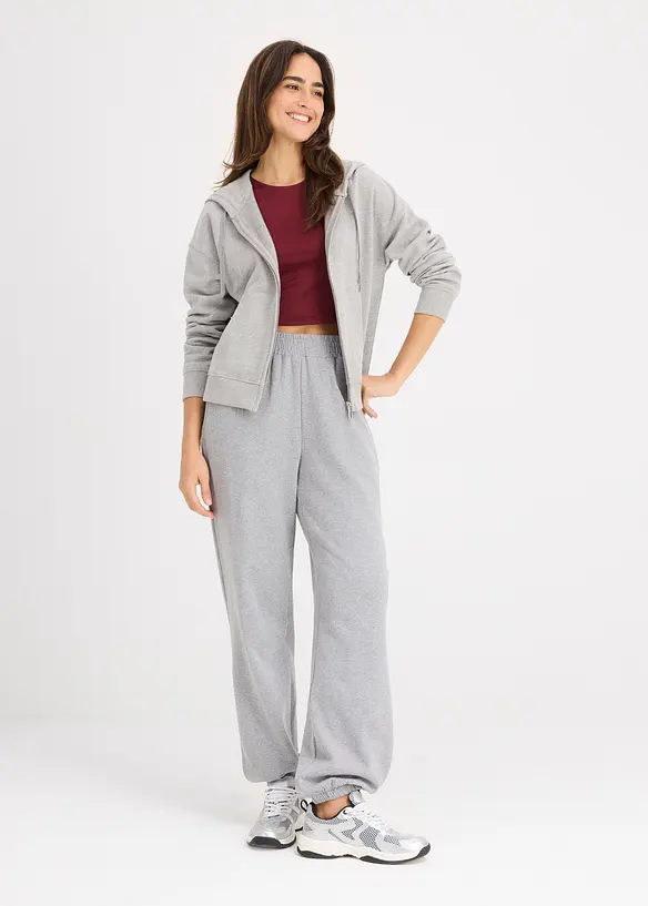 Sweat zippé en éponge douce, bonprix