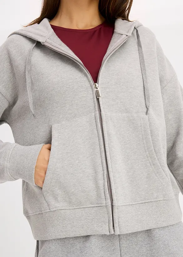 Sweat zippé en éponge douce, bonprix