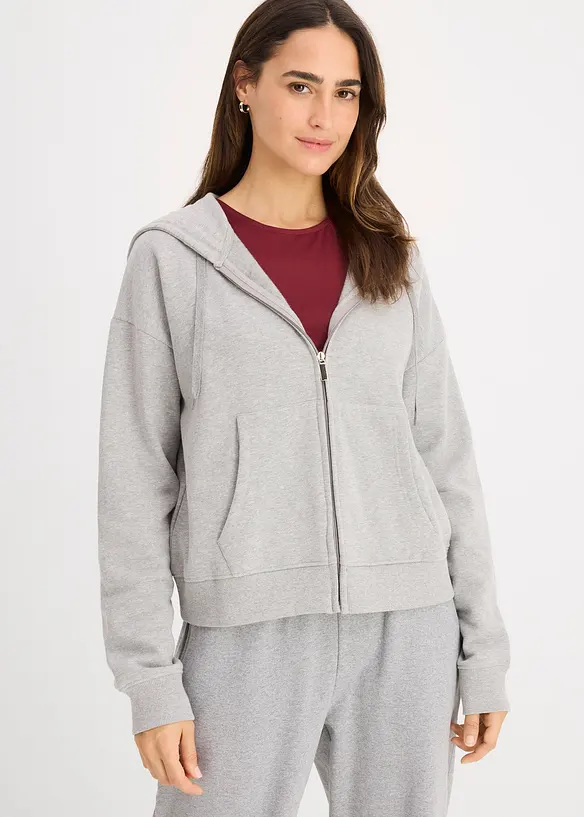 Sweat zippé en éponge douce, bonprix