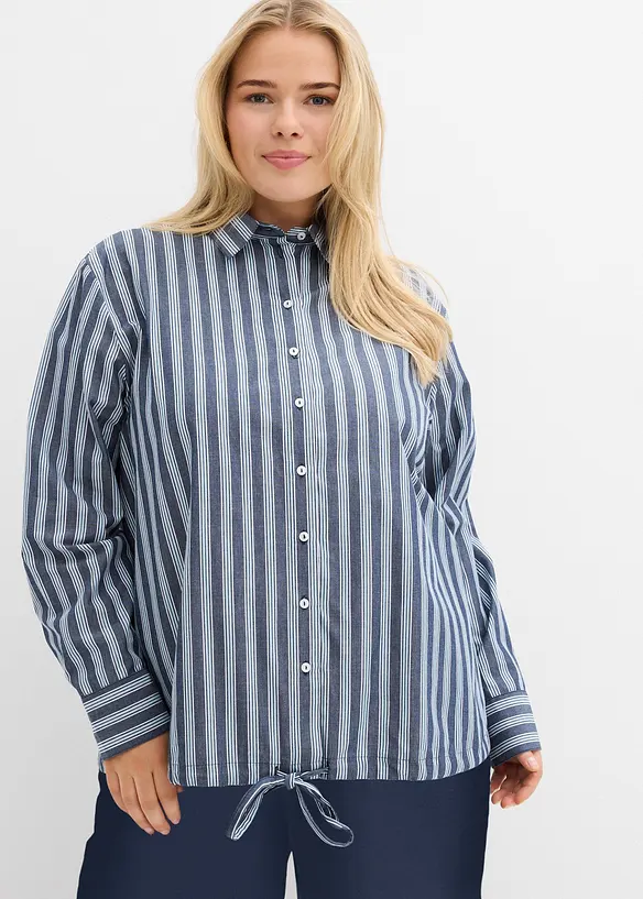 Oversize-Bluse aus reiner Baumwolle, bonprix
