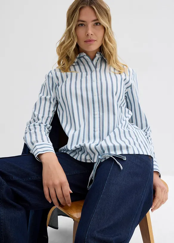 Oversize-Bluse aus reiner Baumwolle, bonprix