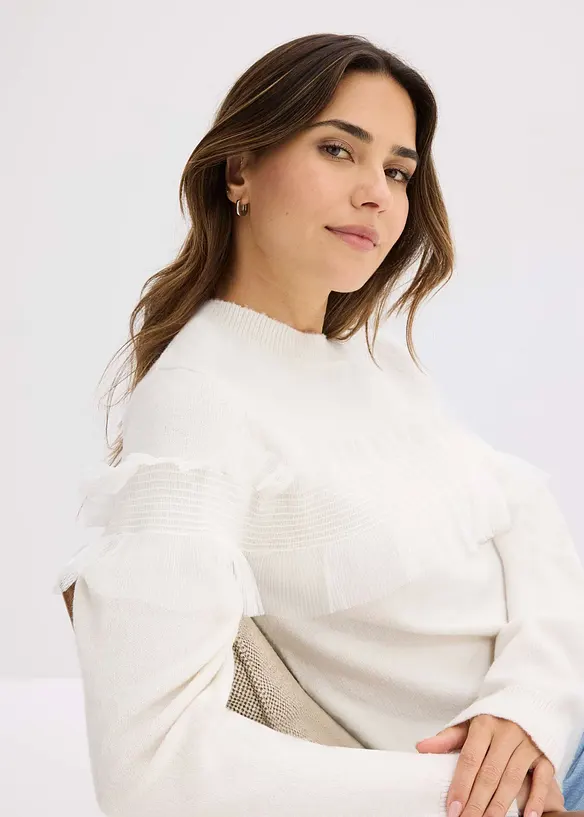 Pullover mit Volants, bonprix