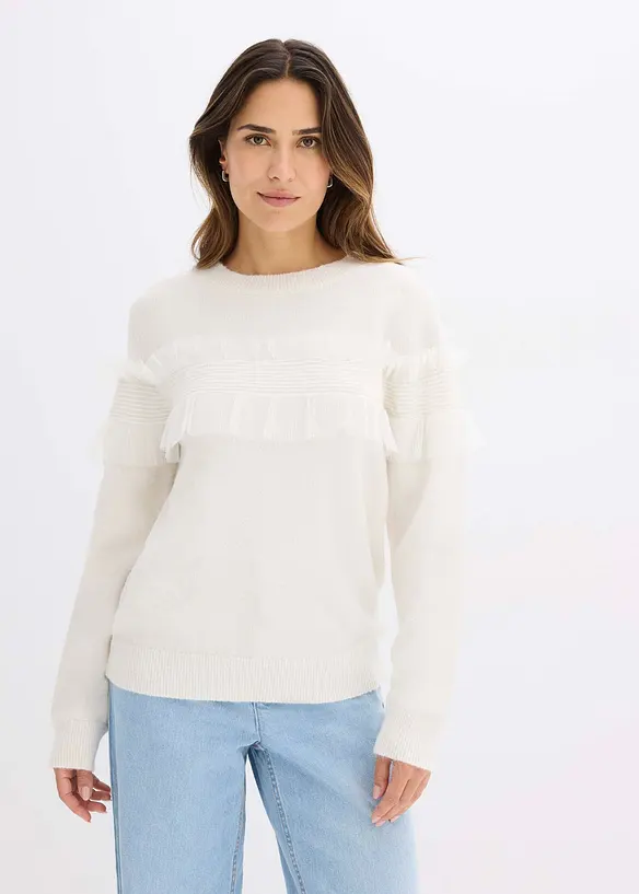 Pullover mit Volants, bonprix