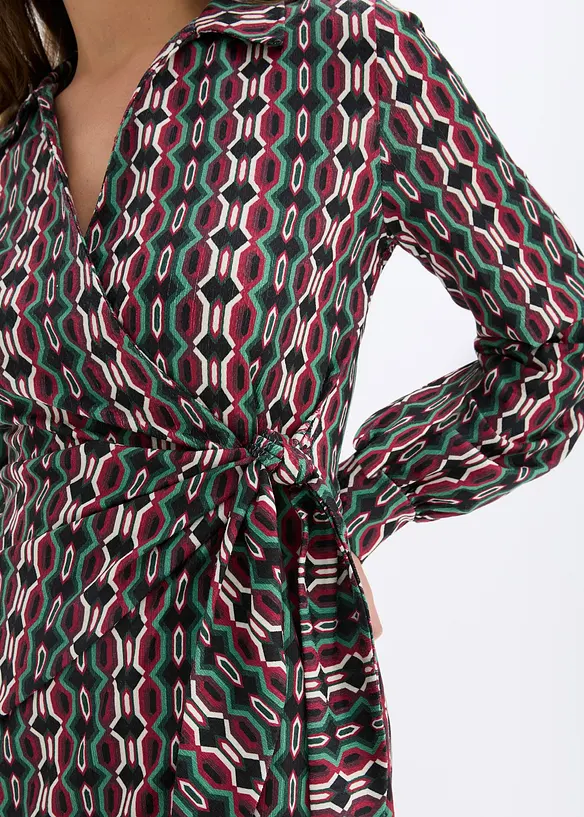 Wickelkleid aus strukturiertem Jersey, bonprix