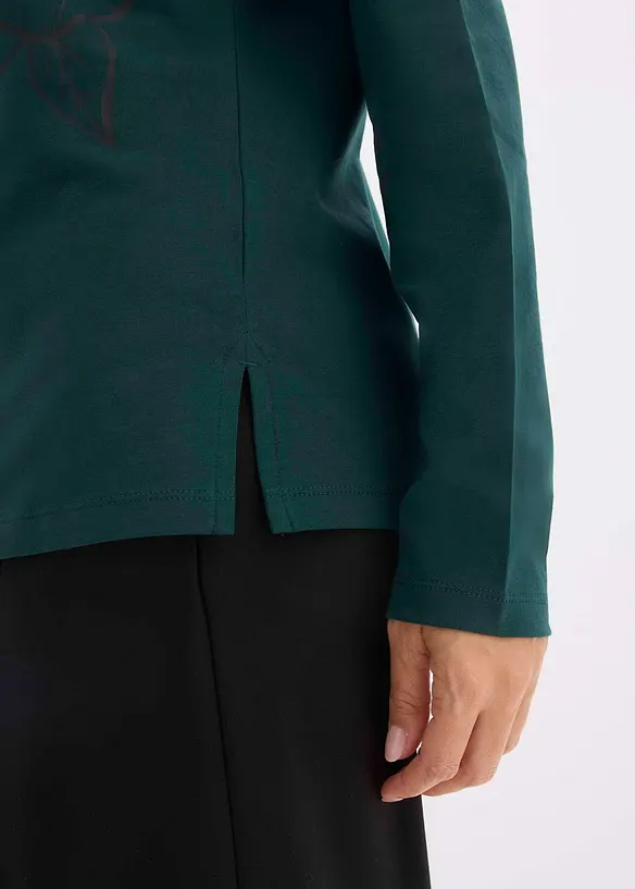 Langarmshirt mit Rosendruck, bonprix