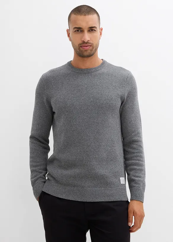 Feinstrickpullover mit recycelter Baumwolle, bonprix