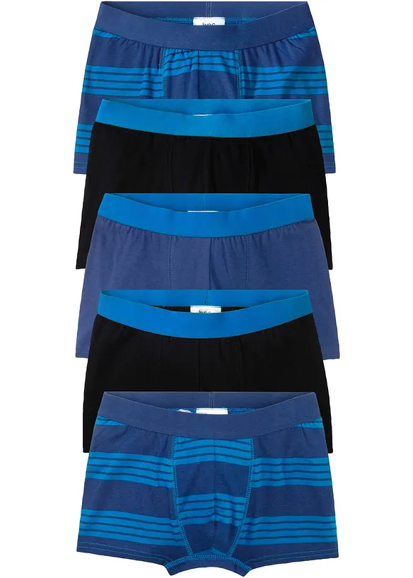 Lot de 5 boxers en coton doux et extensible, bonprix