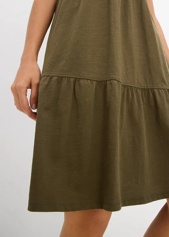 Robe-tunique en coton, manches courtes, bonprix
