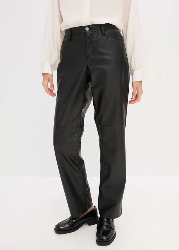 Lederimitat-Hose mit Bequembund, bonprix