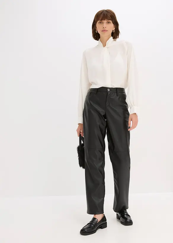 Lederimitat-Hose mit Bequembund, bonprix