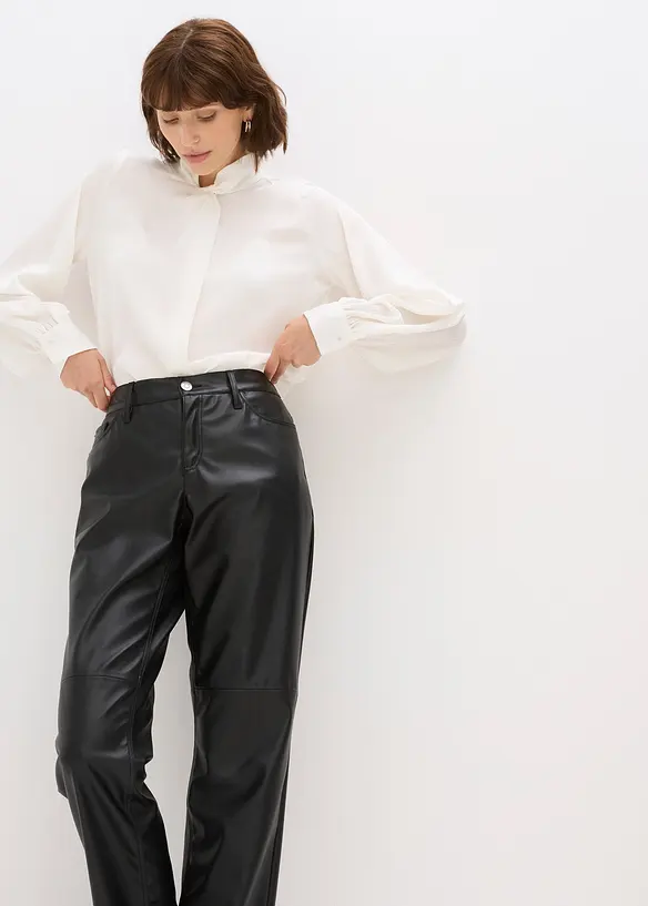 Lederimitat-Hose mit Bequembund, bonprix