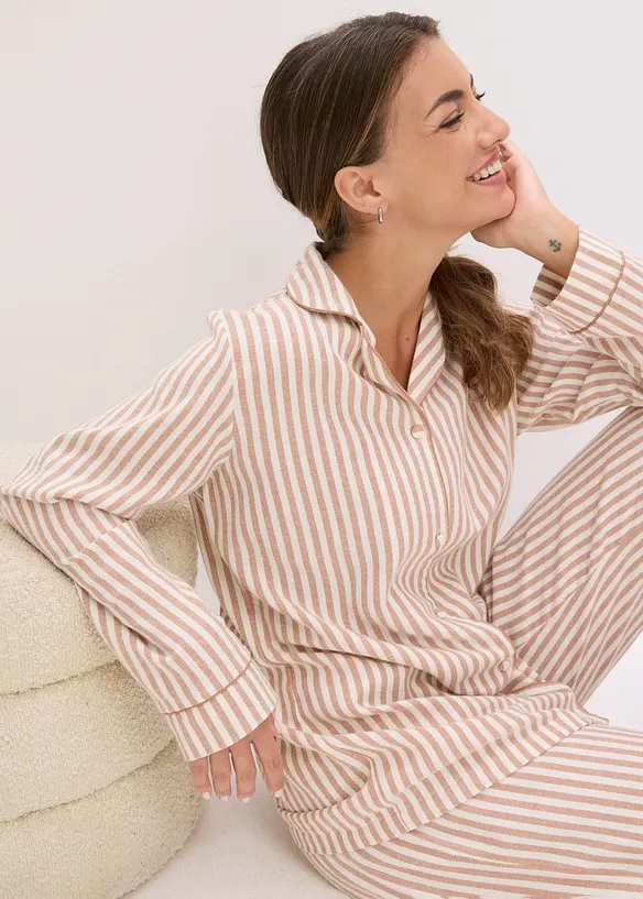 Gewebter Flanell Pyjama mit Geschenktasche, bonprix