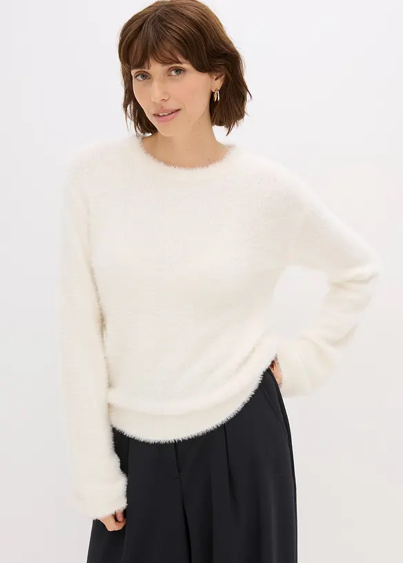 Pullover in Plüsch-Optik, bonprix