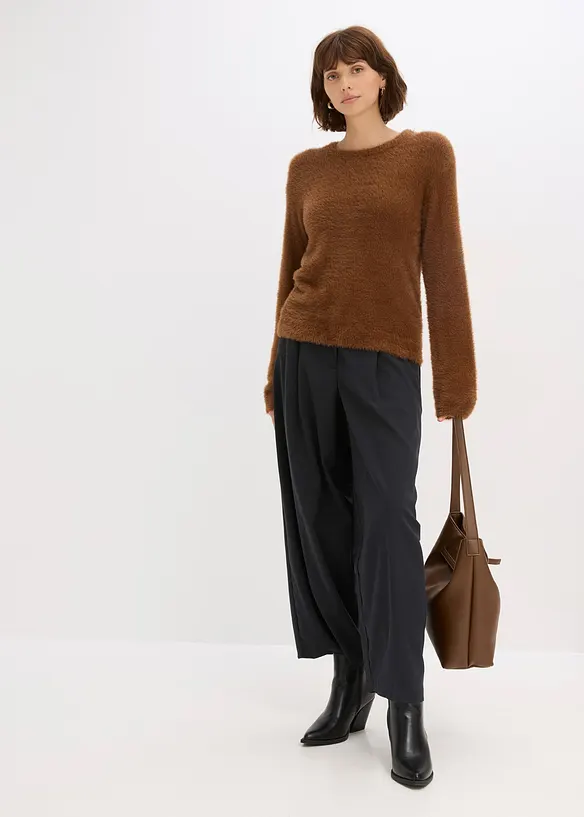 Pullover in Plüsch-Optik, bonprix