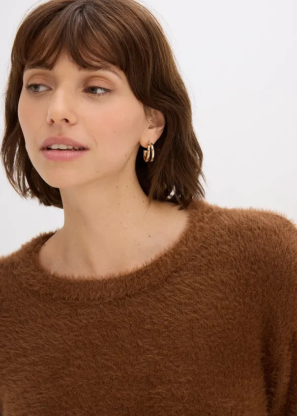 Pullover in Plüsch-Optik, bonprix