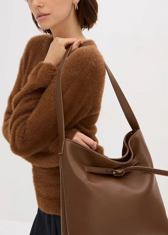 Pullover in Plüsch-Optik, bonprix