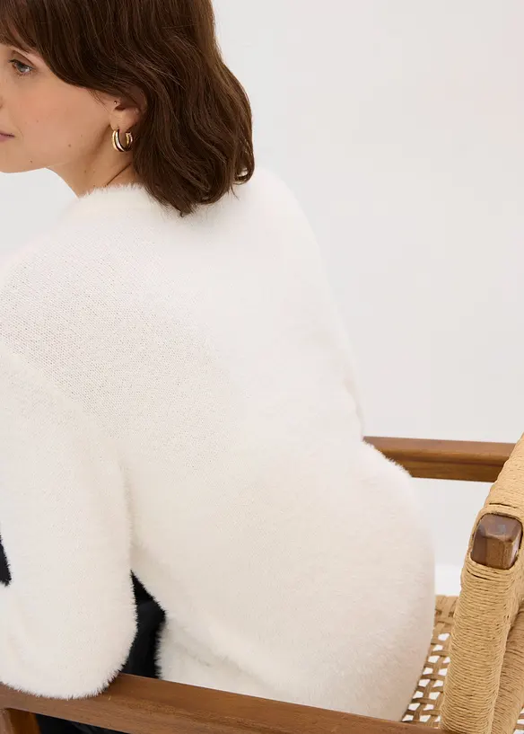 Pullover in Plüsch-Optik, bonprix