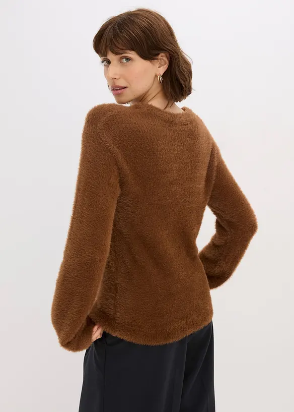 Pullover in Plüsch-Optik, bonprix